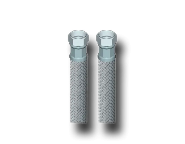 Rustfri Fleksibel Slange inv/inv med løse muttere 1" X 1" X 1000mm